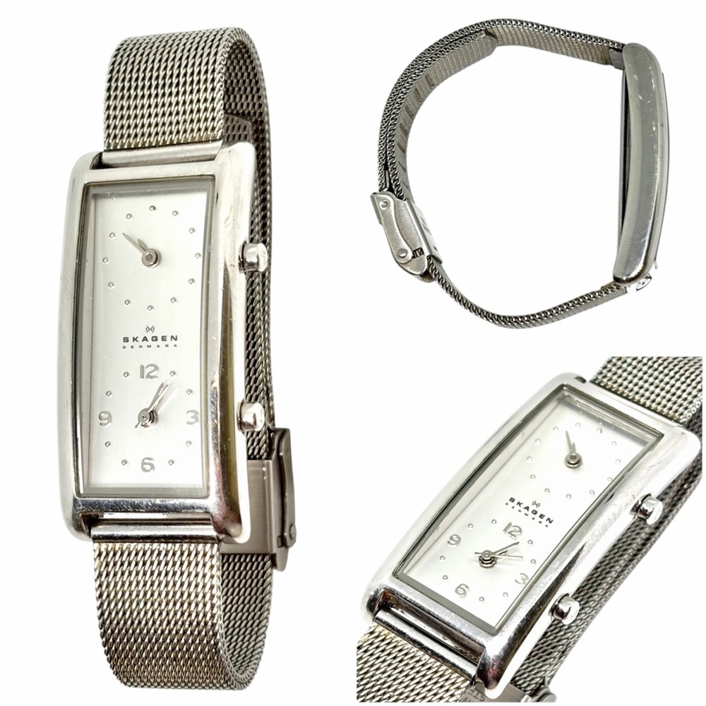 Skagen Petra Dual 20SSSMP Women's Stainless Steel Mesh Analog Dial Watch WORKING